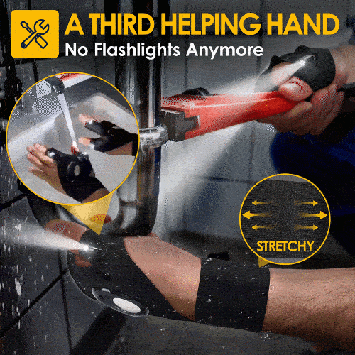 Hands-Free LED Flashlight Waterproof Gloves