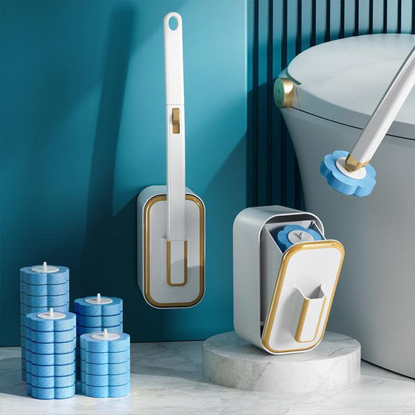 Wall-Mounted Disposable Toilet Brush Set