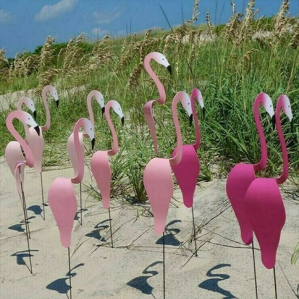 Florida Dancing Flamingo Birds Garden Metal Art