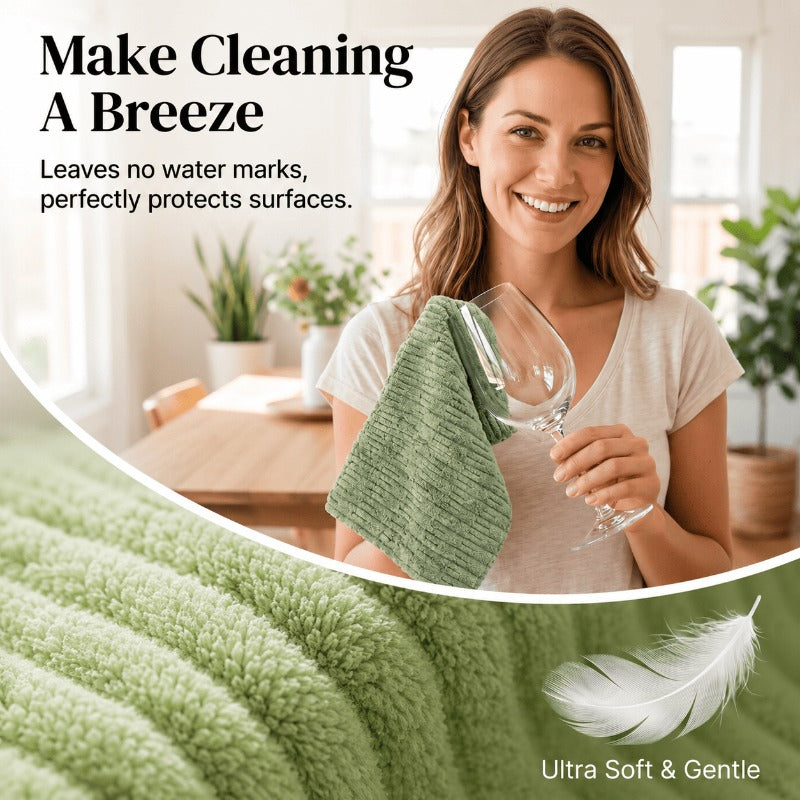 Soft low-lint microfiber towel for glassware