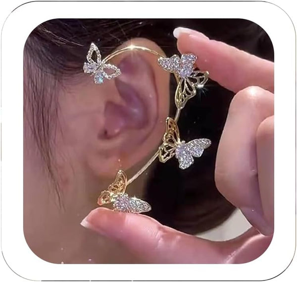 Elegant Butterfly Ear Cuff – Add a Touch of Sparkle to Your Look
