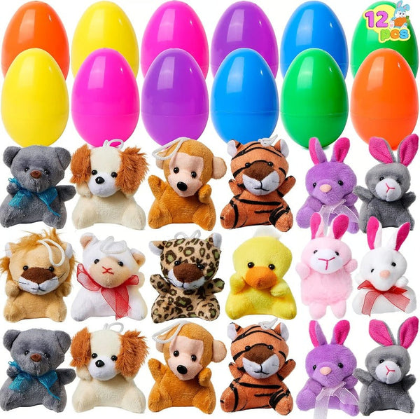 Mini Animal Plush Easter Eggs – Perfect for Kids Easter Egg Hunt and Party Favors