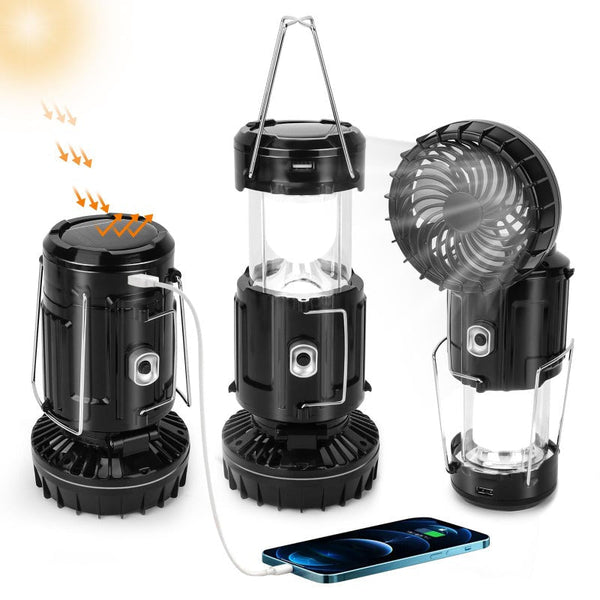 Solar Rechargeable Lantern with Fan & Power Bank